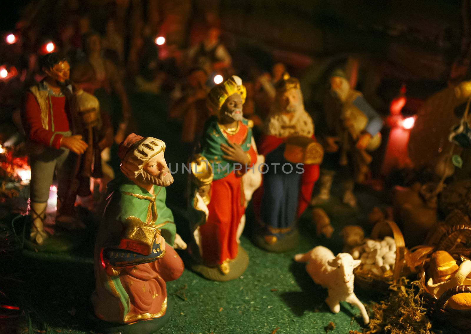 Christmas nativity scene. Epiphany: the Three wise men 