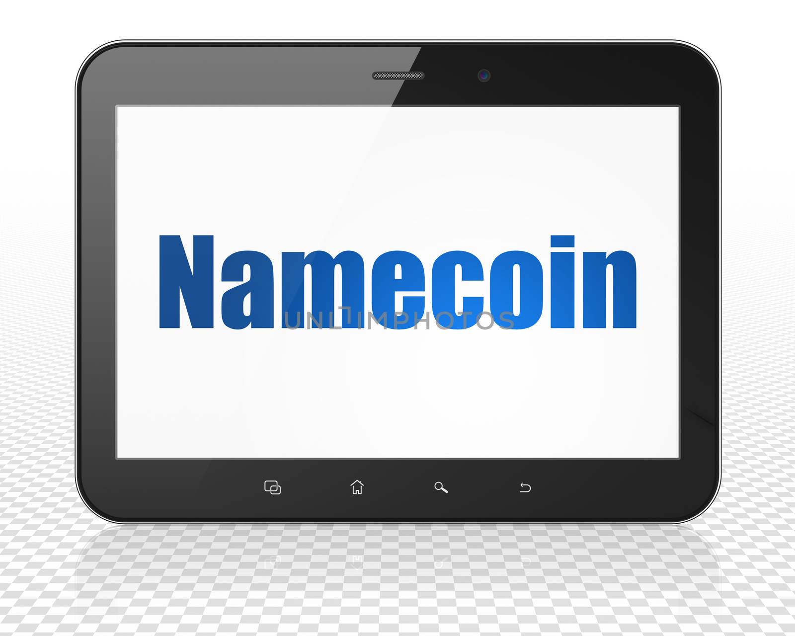Cryptocurrency concept: Tablet Pc Computer with Namecoin on display by maxkabakov