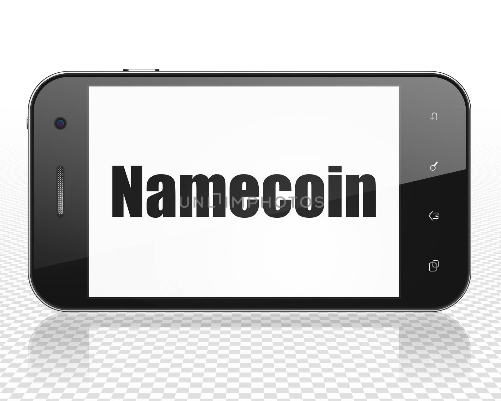Cryptocurrency concept: Smartphone with Namecoin on display by maxkabakov