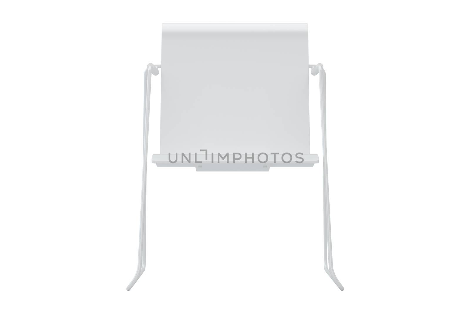 White office chair isolated in studio. 3d rendering