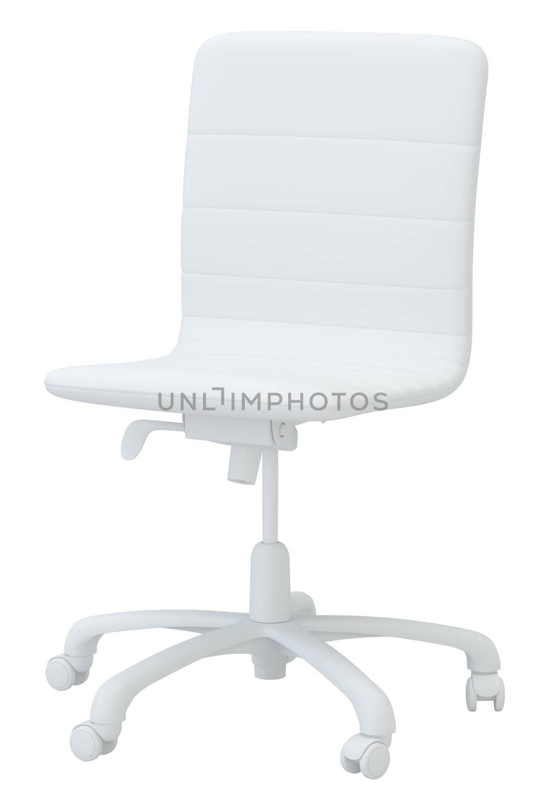 Isolated white office chair in studio. 3d rendering. by Mirexon