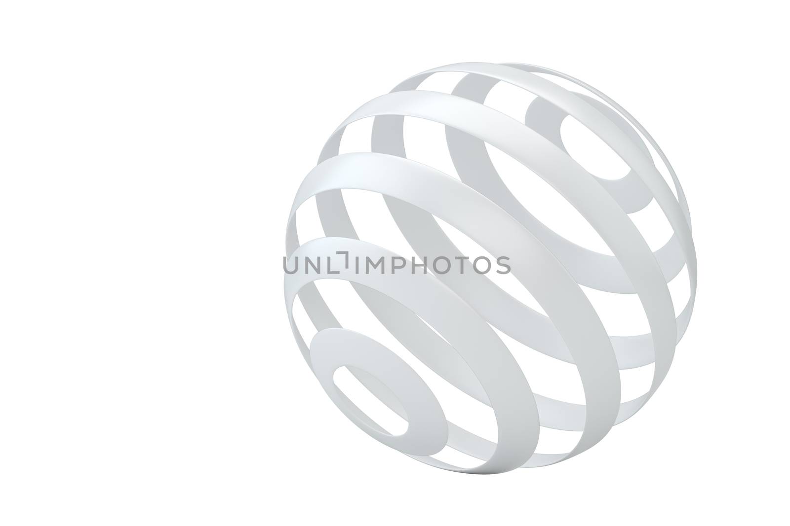 Abstract isolated sphere. 3d rendering lines ball. Logo for web design company.