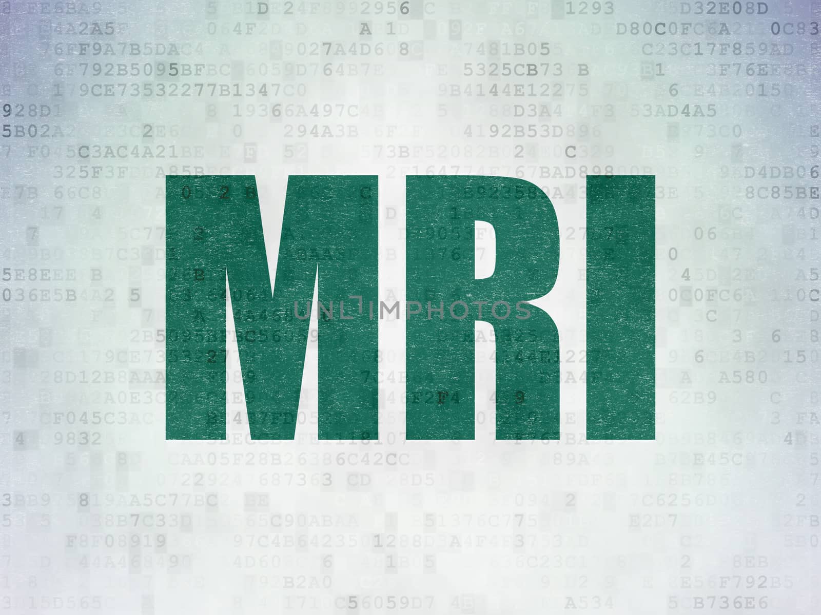 Health concept: Painted green word MRI on Digital Data Paper background