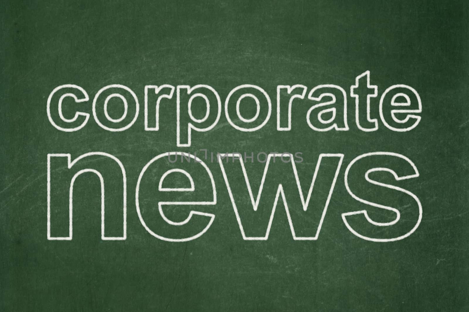 News concept: Corporate News on chalkboard background by maxkabakov