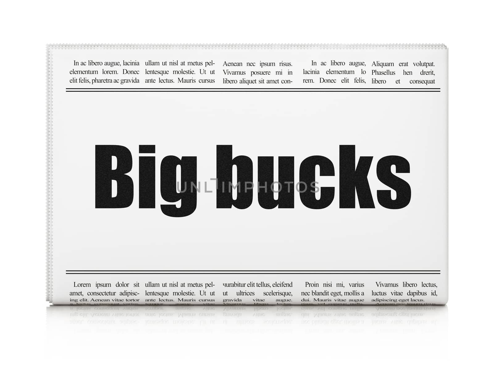 Business concept: newspaper headline Big bucks by maxkabakov