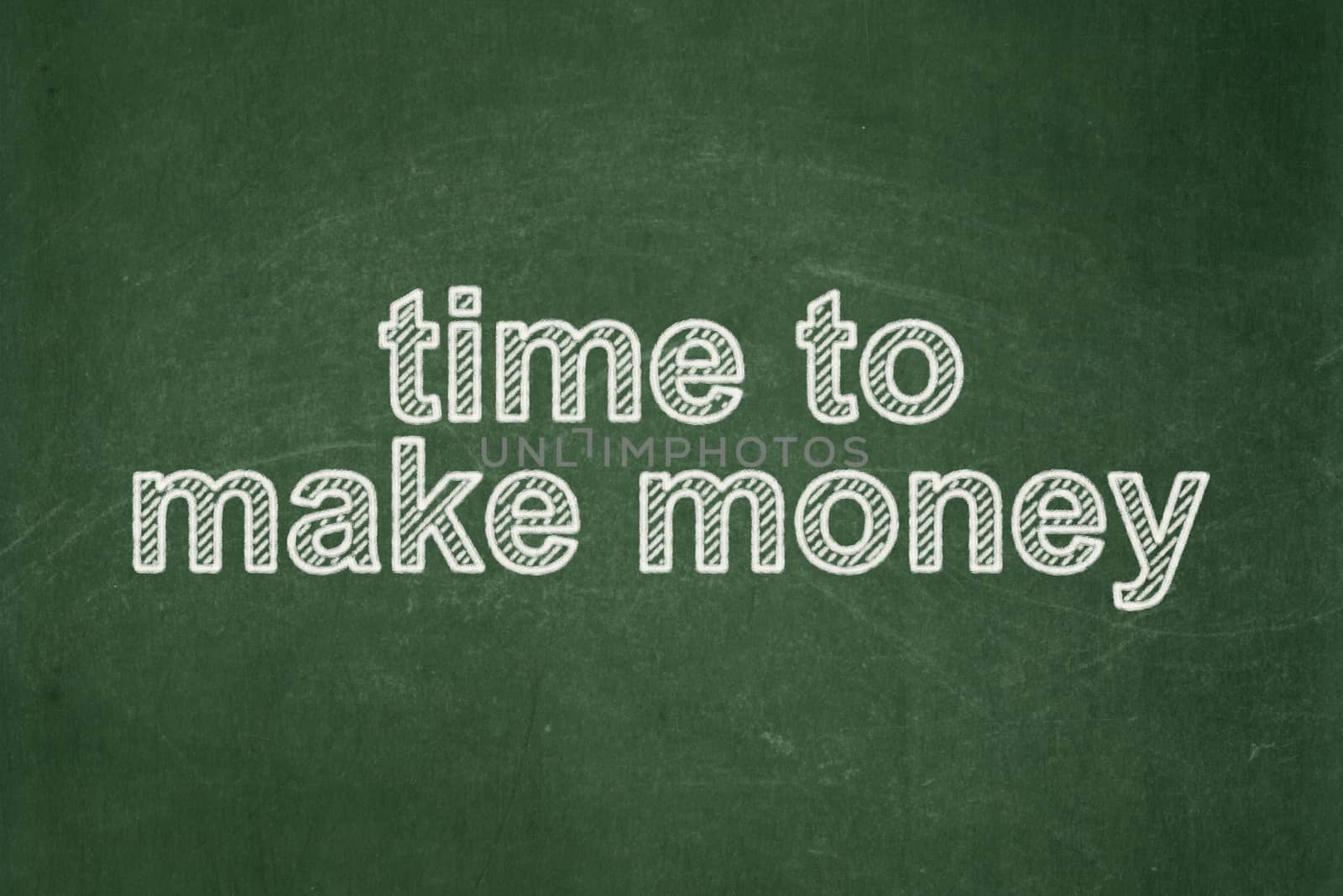 Finance concept: text Time to Make money on Green chalkboard background