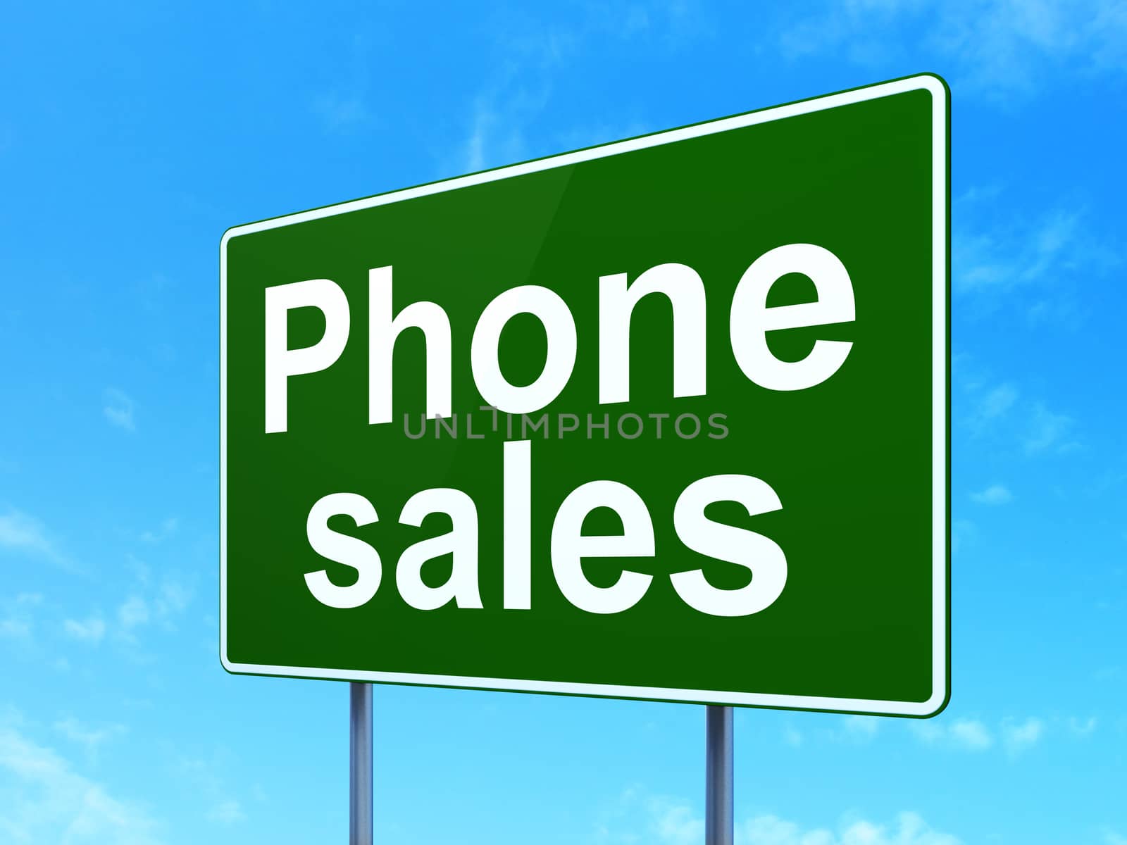 Advertising concept: Phone Sales on road sign background by maxkabakov