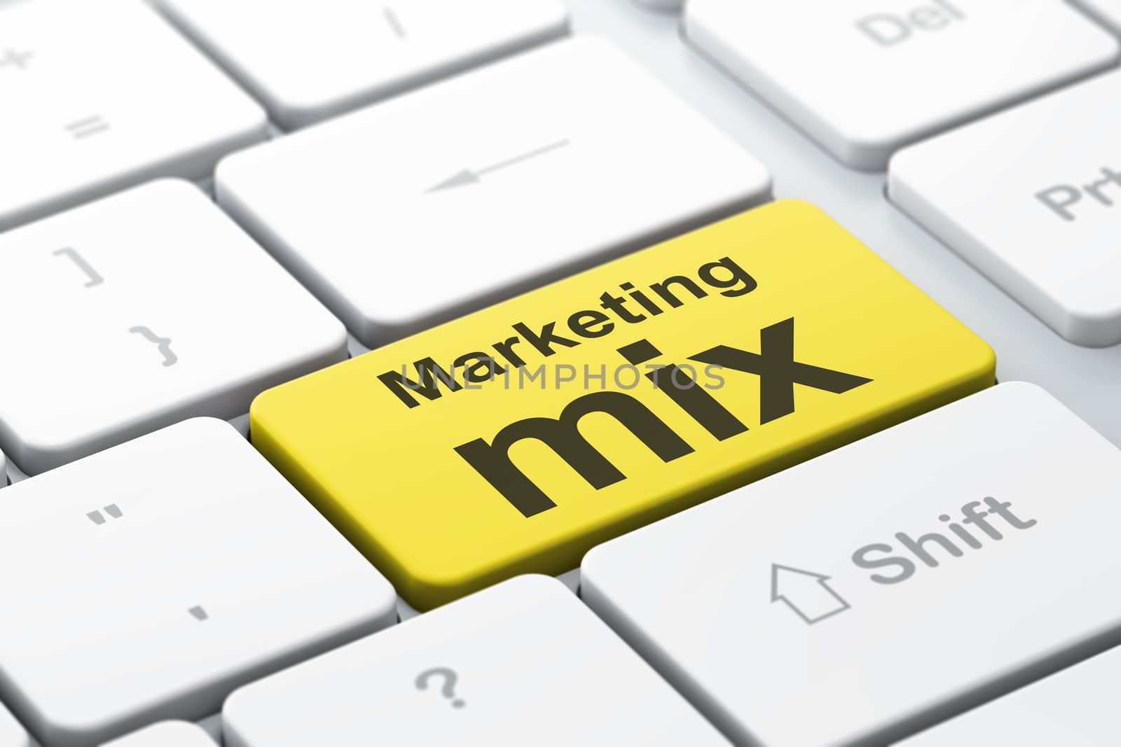 Marketing concept: Marketing Mix on computer keyboard background by maxkabakov