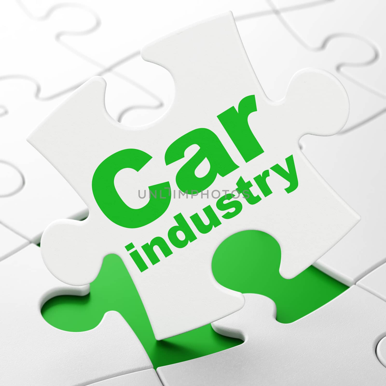 Industry concept: Car Industry on puzzle background by maxkabakov