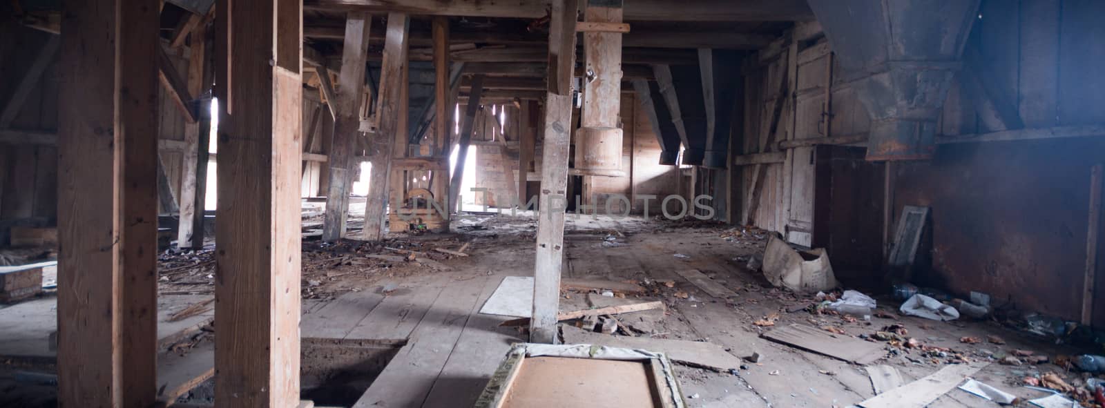 ruins of a very heavily polluted industrial factory, industrial series