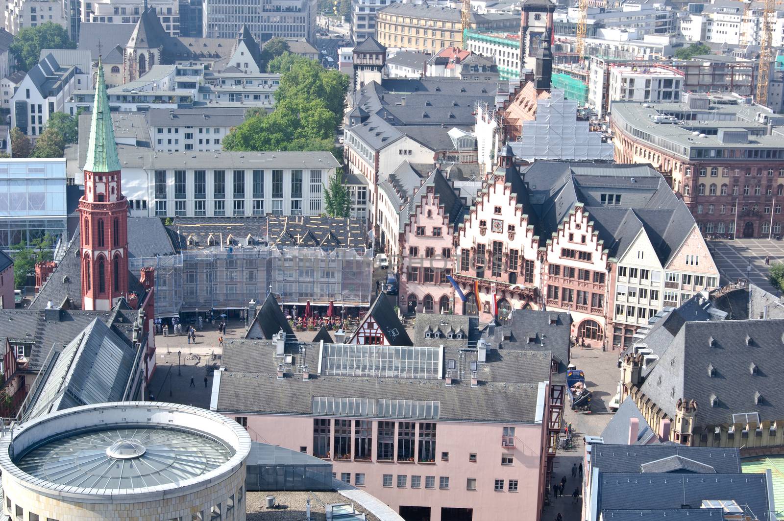 Aerial View of Frankfurt City Hall on Roemer square