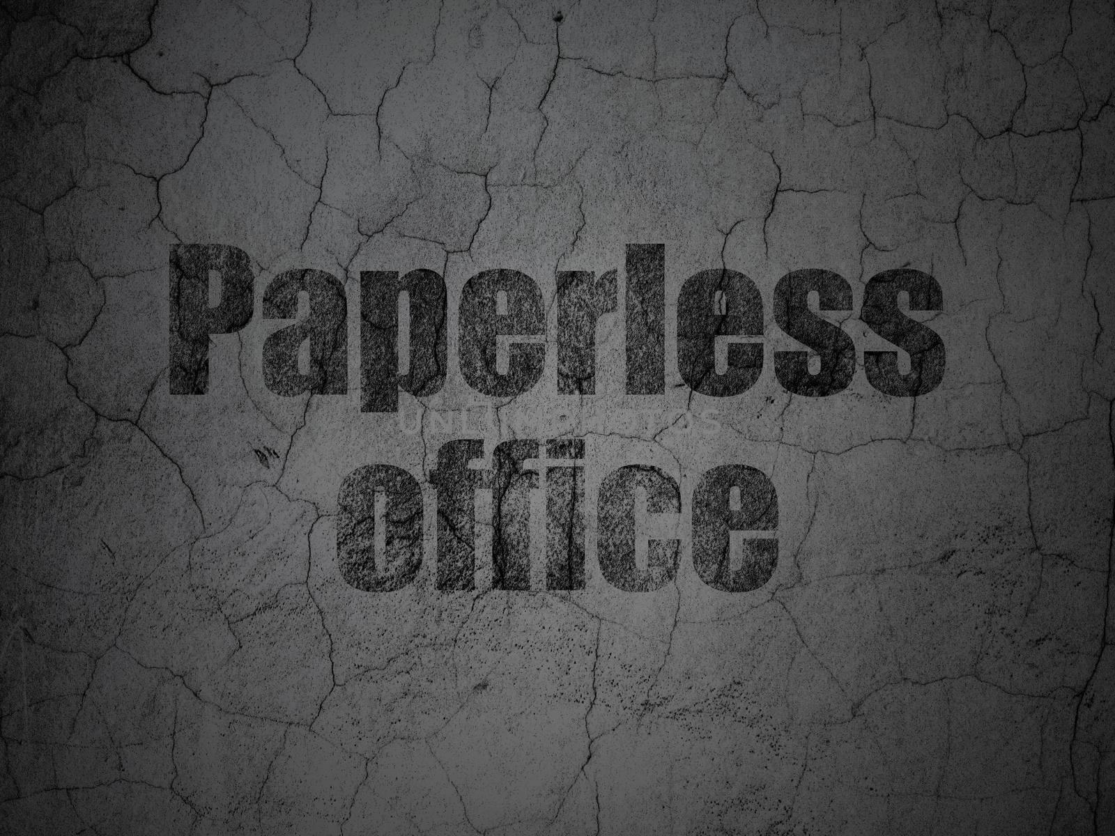 Finance concept: Paperless Office on grunge wall background by maxkabakov