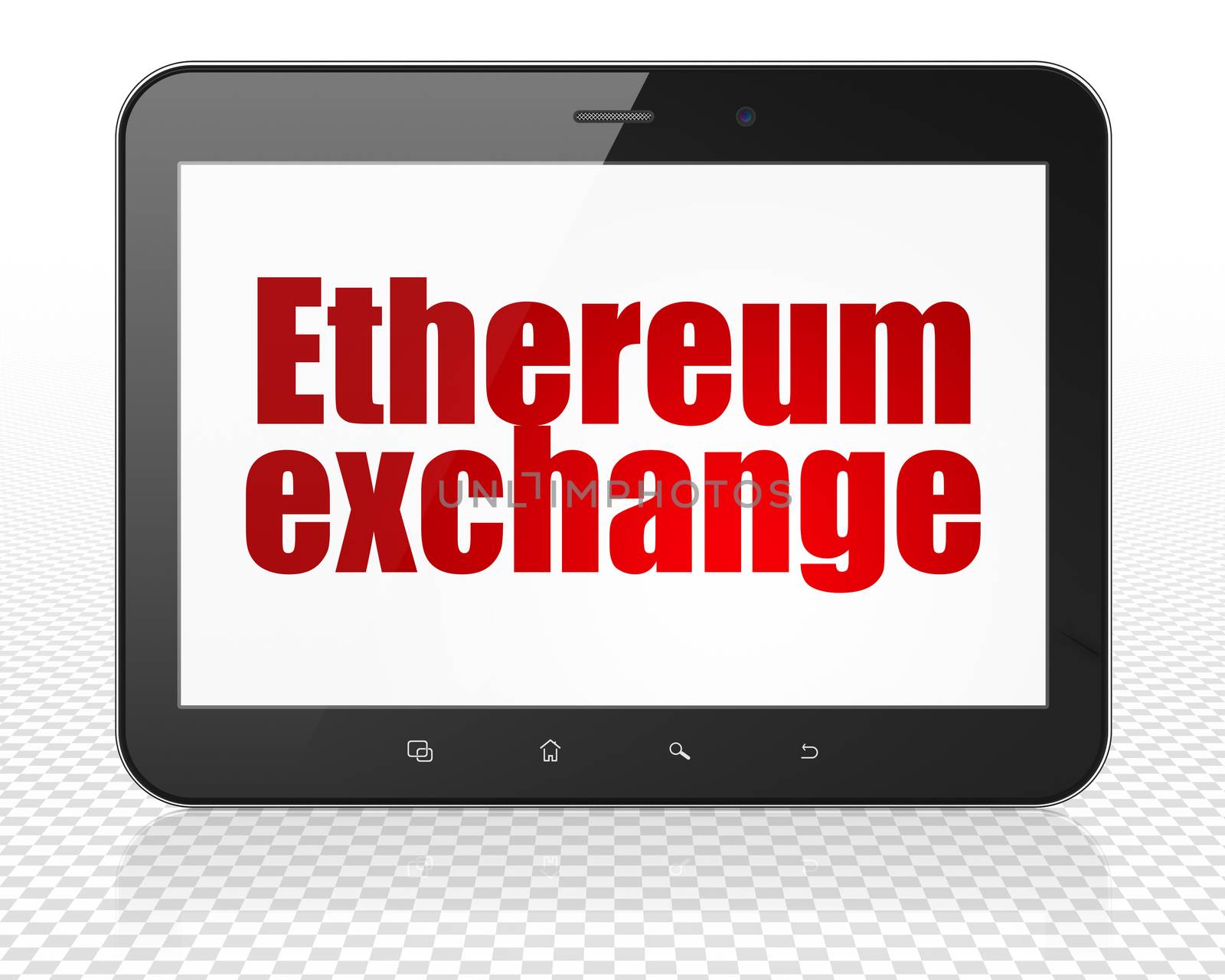 Cryptocurrency concept: Tablet Pc Computer with Ethereum Exchange on display by maxkabakov