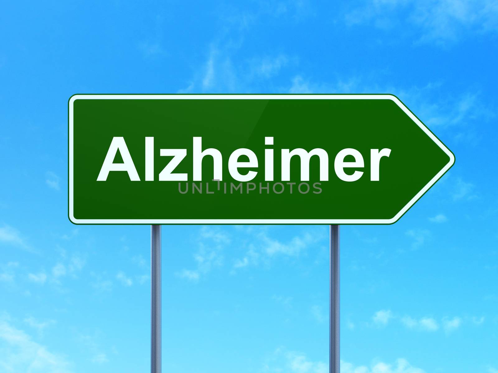 Health concept: Alzheimer on road sign background by maxkabakov