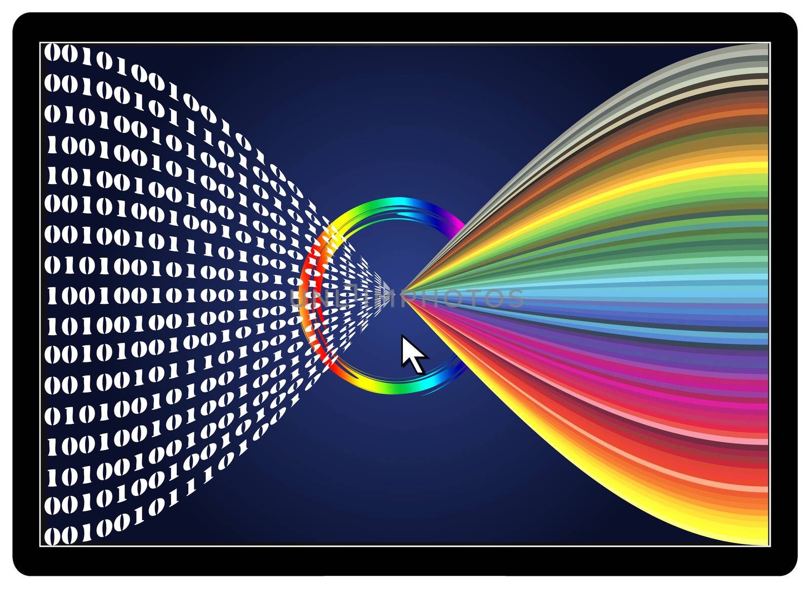 Concept of Digital Images. The binary code, using 0 and 1, define pixel and consequently digital pictures