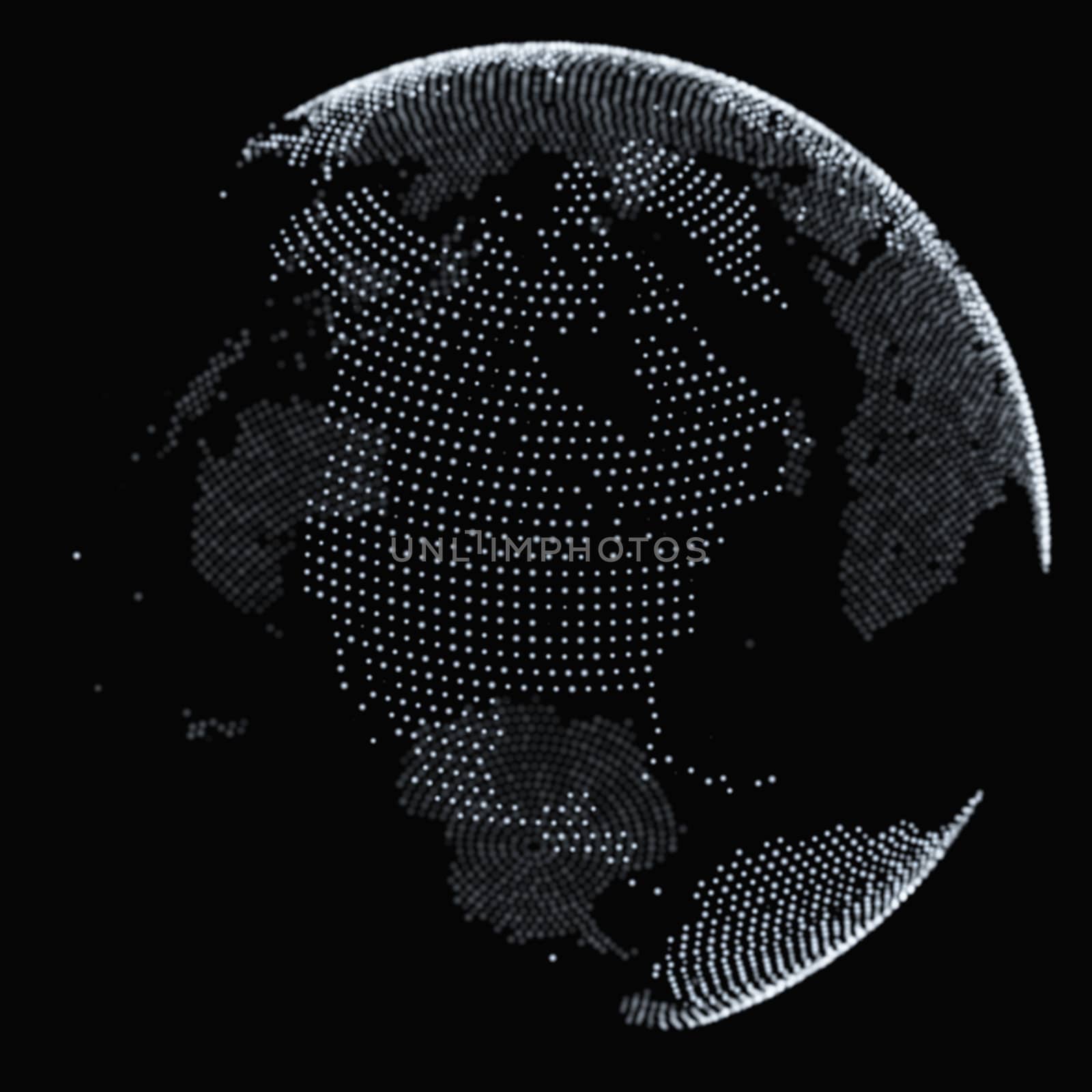 Dotted world globe. Template for your design. 3d illustration
