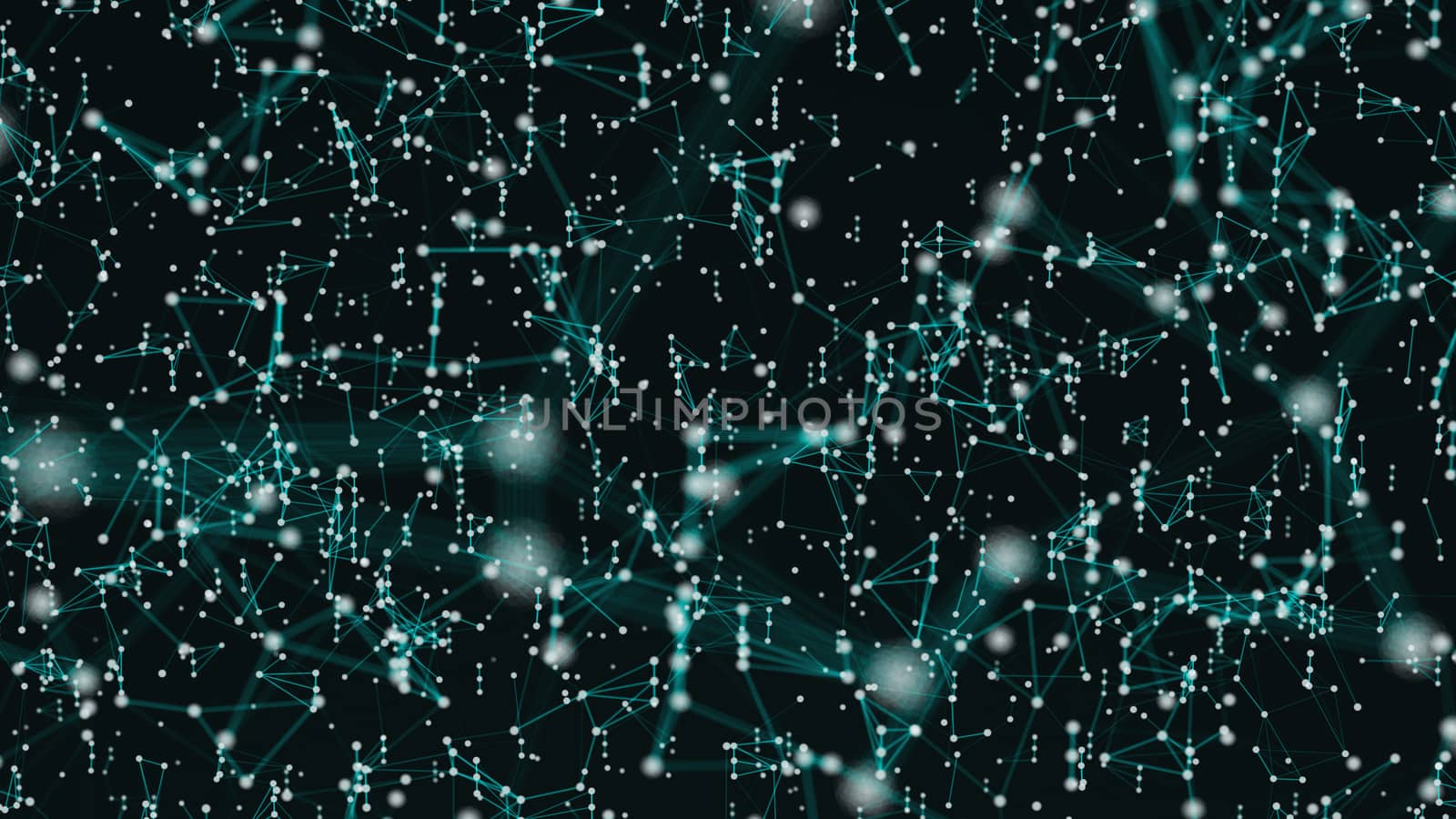 Abstract connection dots. Technology background. Digital drawing blue theme. Network concept 3d rendered