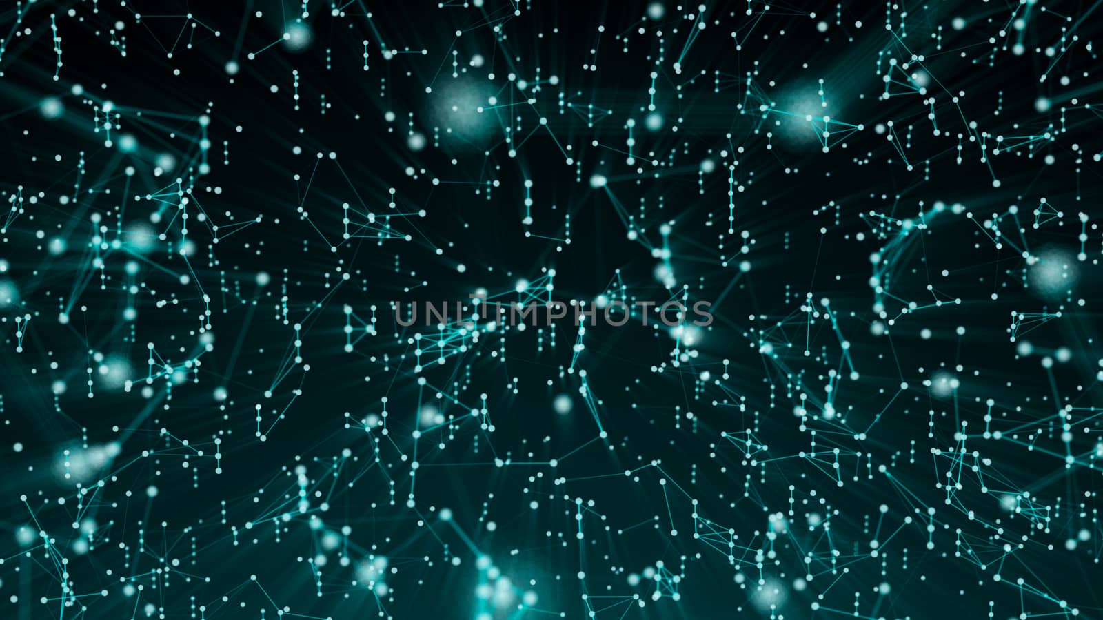 Abstract connection dots. Technology background. Digital drawing blue theme. Network concept by nolimit046