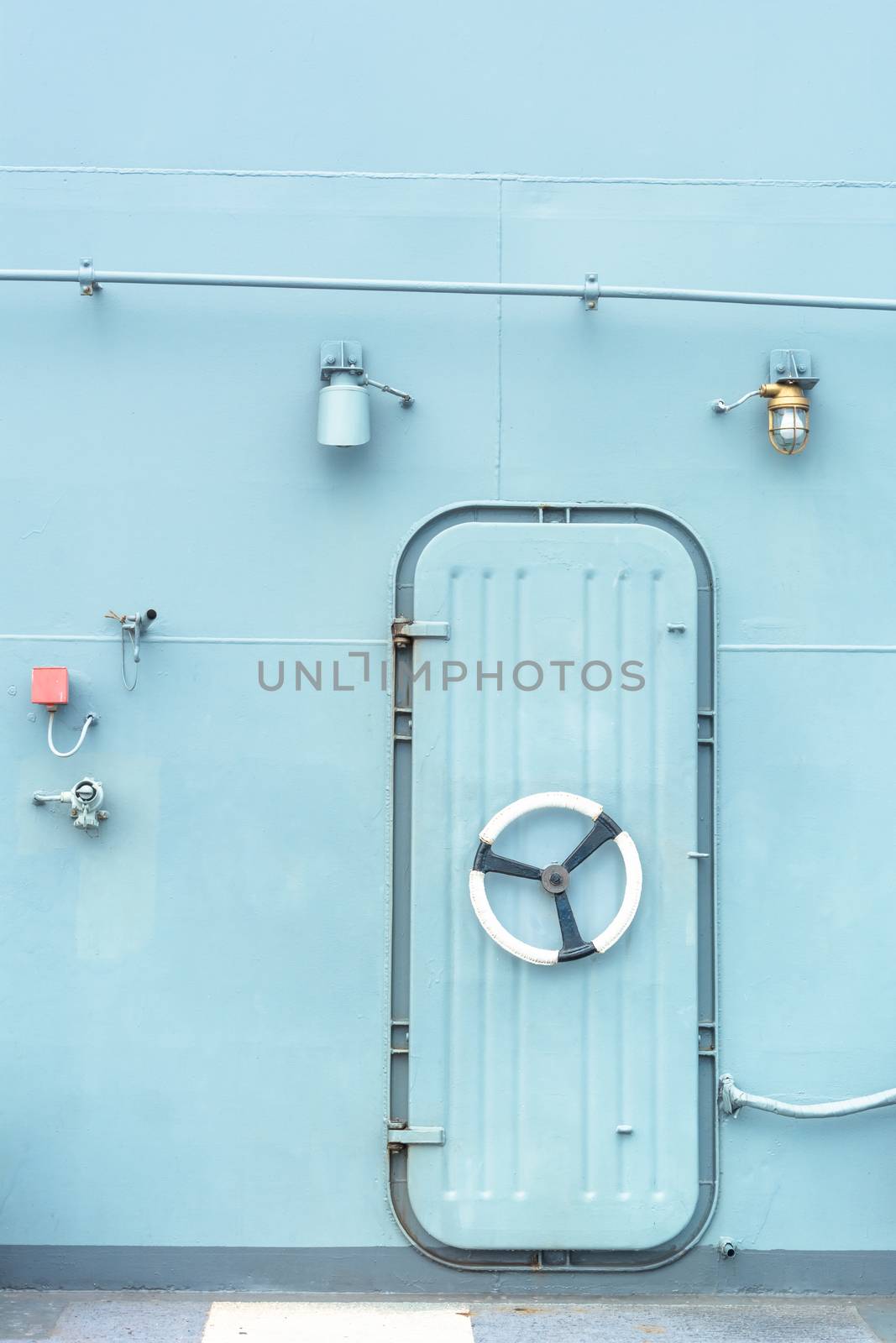 Steel door in the battleship