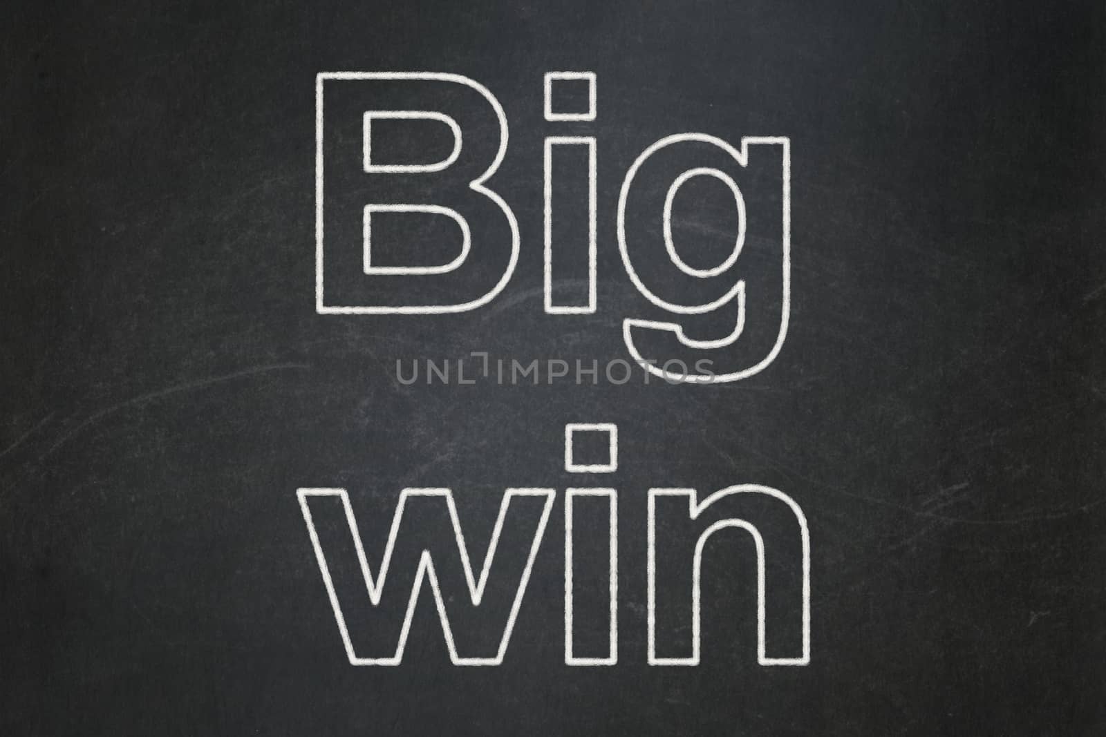 Business concept: text Big Win on Black chalkboard background