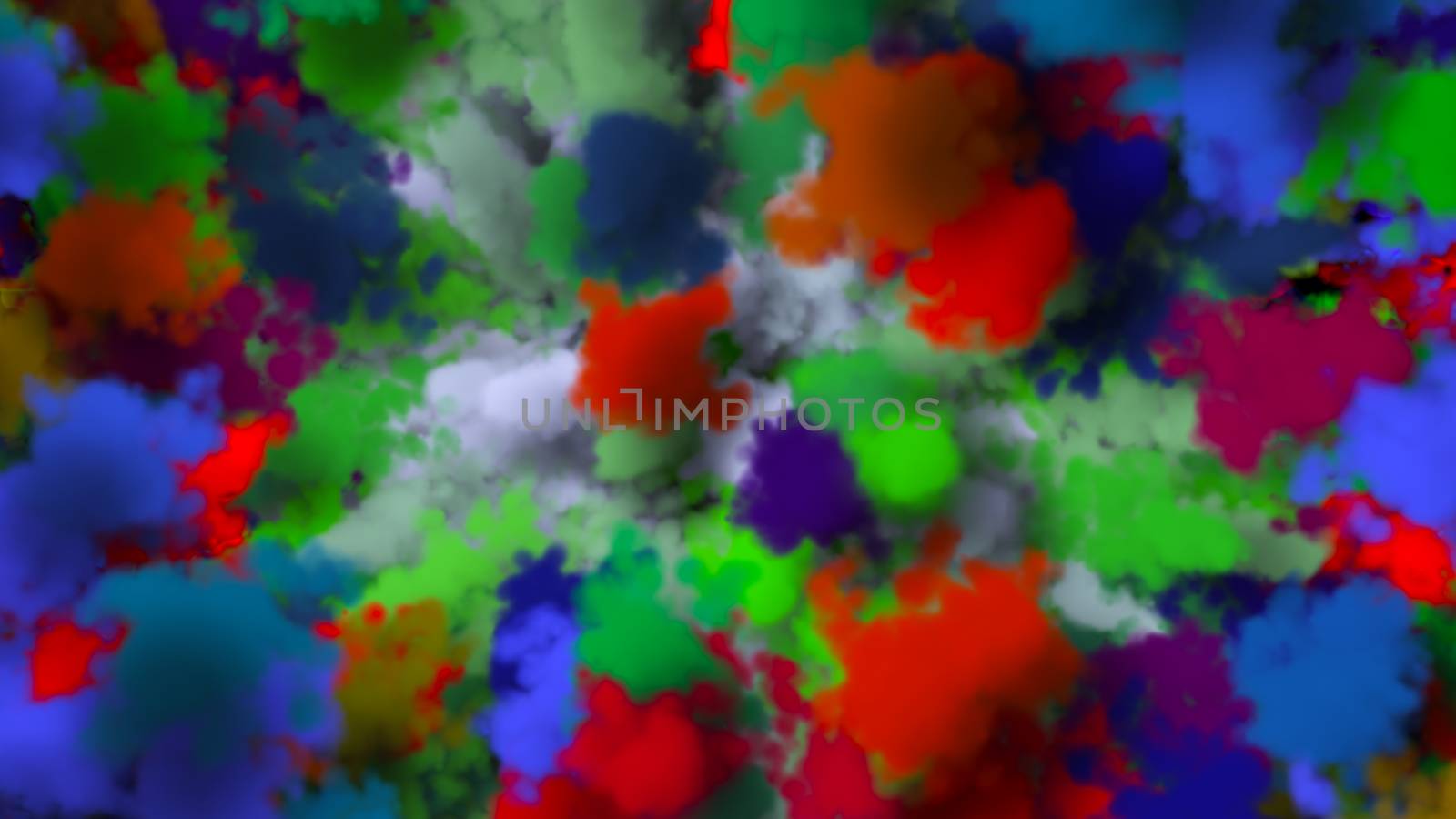 colorful smoke on black background. 3d rendering