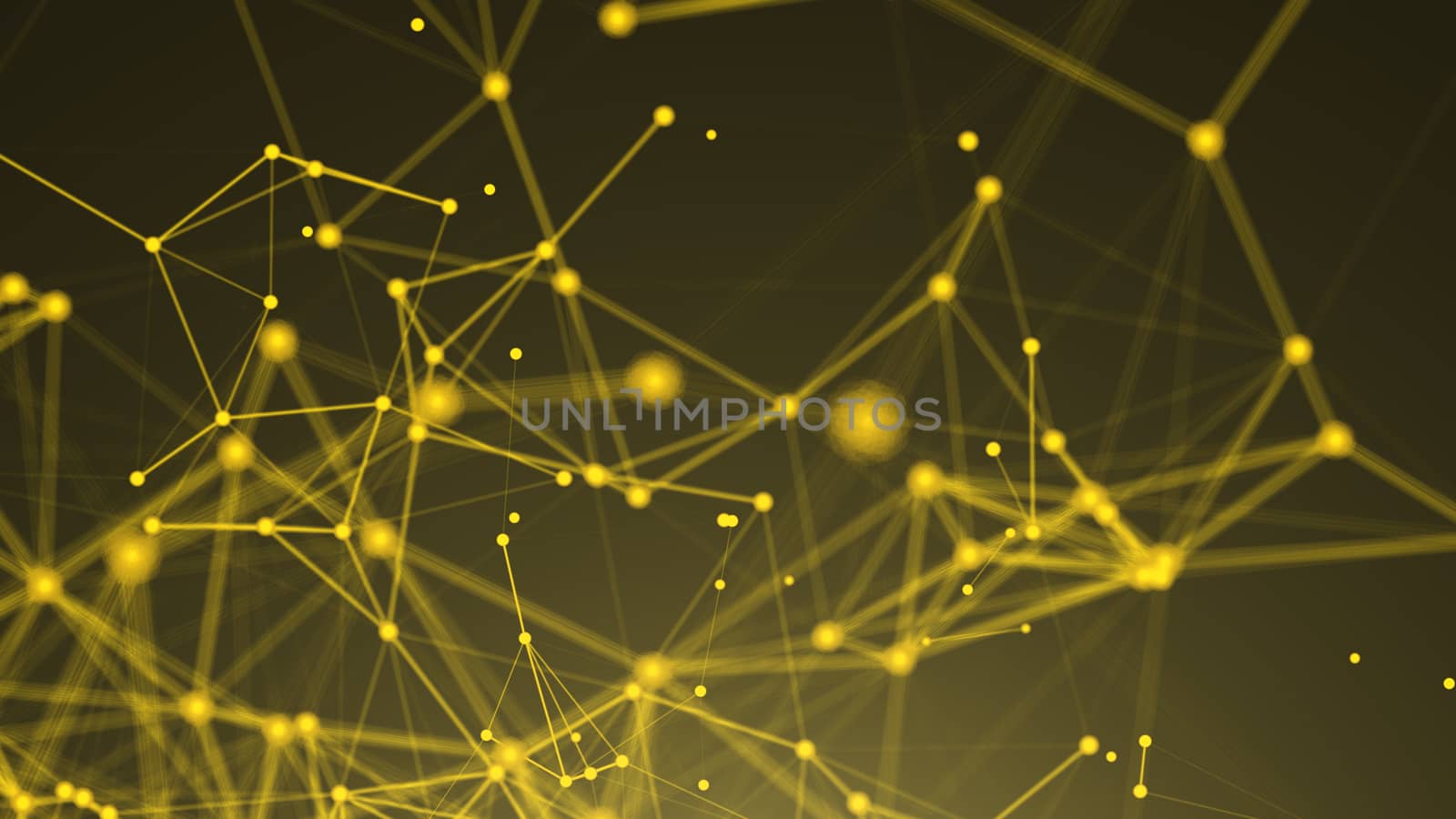 Abstract connection dots. Technology background. Digital drawing gold theme. Network concept by nolimit046