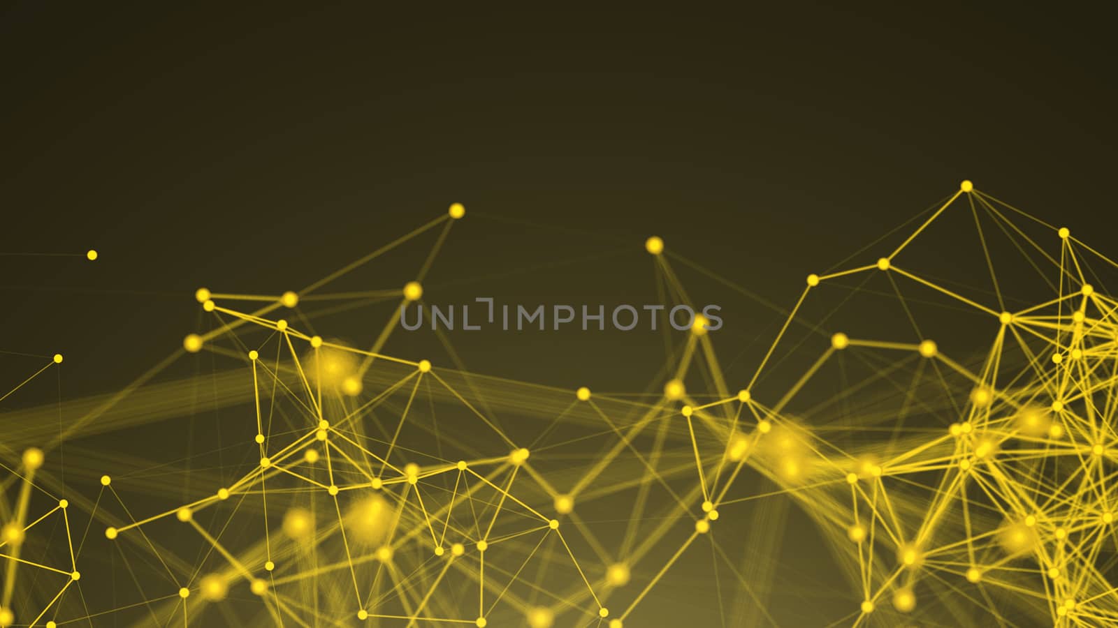 Abstract connection dots. Technology background. Digital drawing gold theme. Network concept by nolimit046
