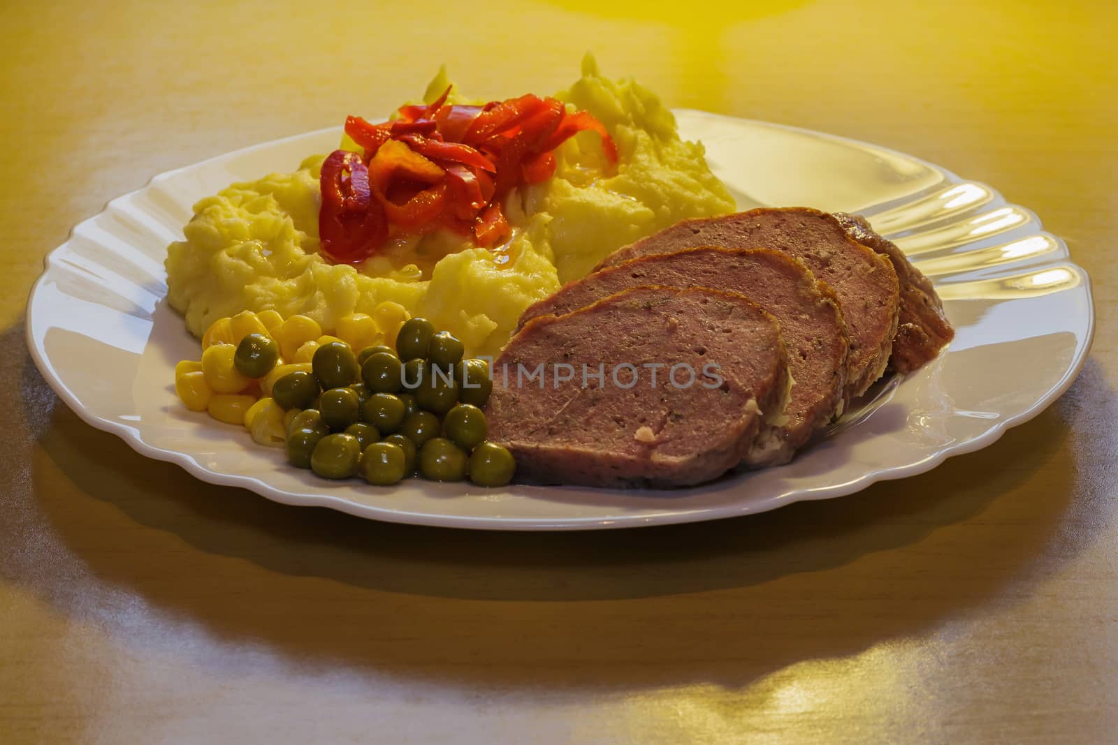 poultry cut vegetables and potato mash overall view by digiart1
