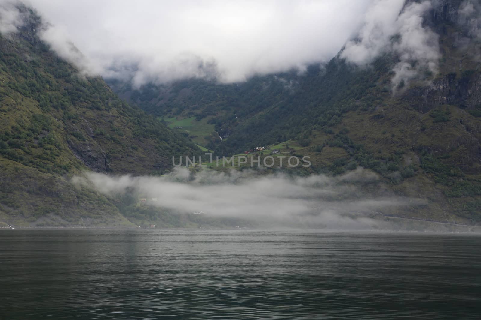 The Unesco Naeroyfjord and the picturesque Aurlandsfjord seen from the water