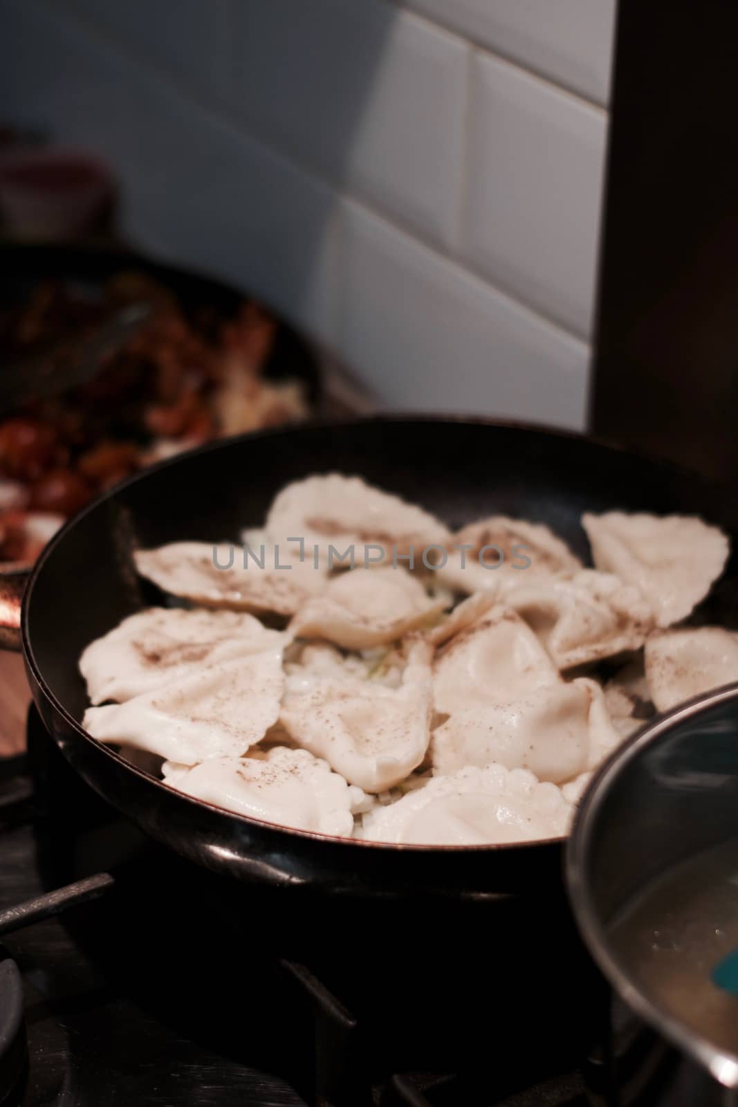 Fresh and tasty christmas dumplings. Delicious food concept.