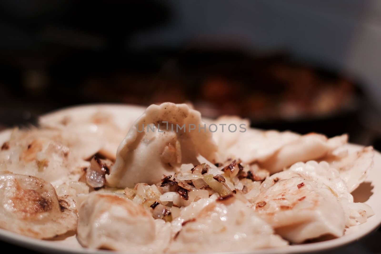 Fresh and tasty christmas dumplings. Delicious food concept.