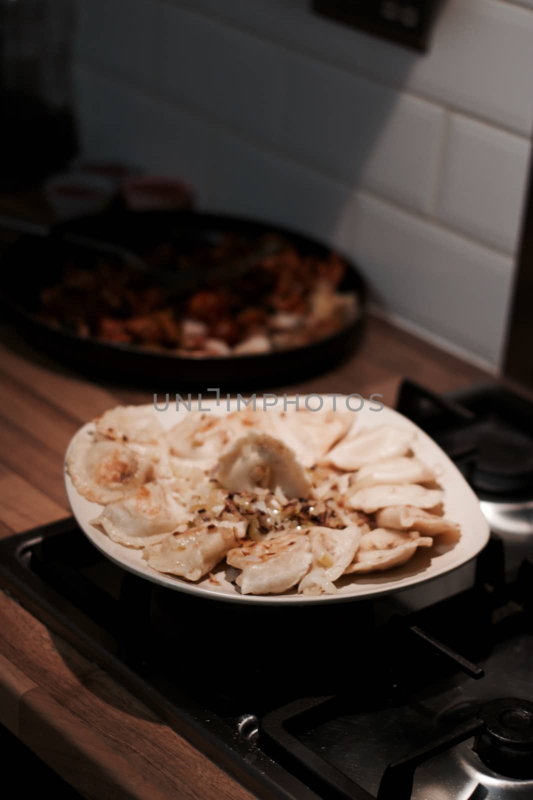 Fresh and tasty christmas dumplings. Delicious food concept.