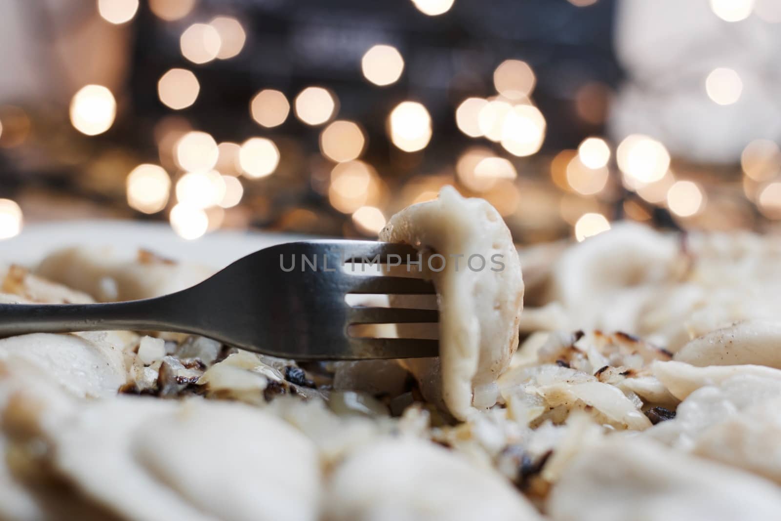 Fresh and tasty christmas dumplings. Delicious food concept.