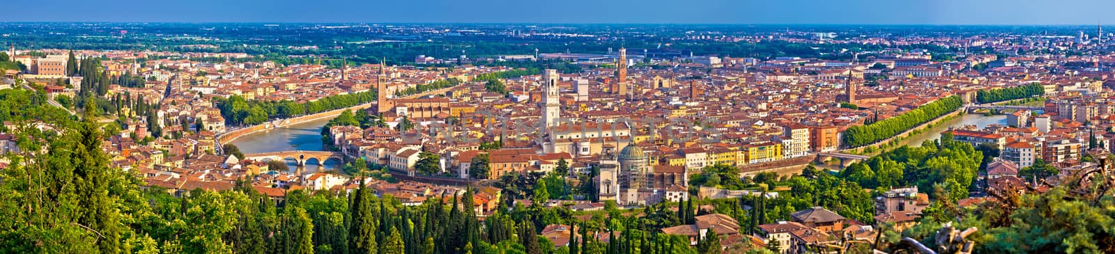 City of Verona old center and Adige river aerial panoramic view by xbrchx