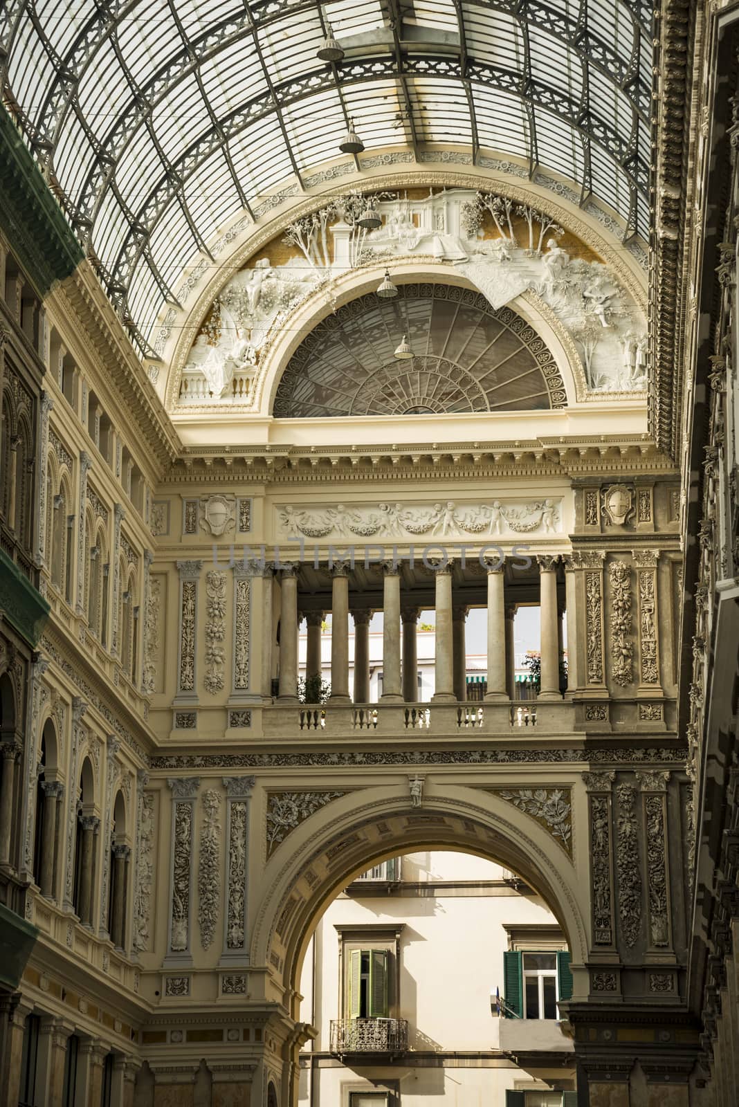 Interior of Galleria Umberto I in Naples by edella