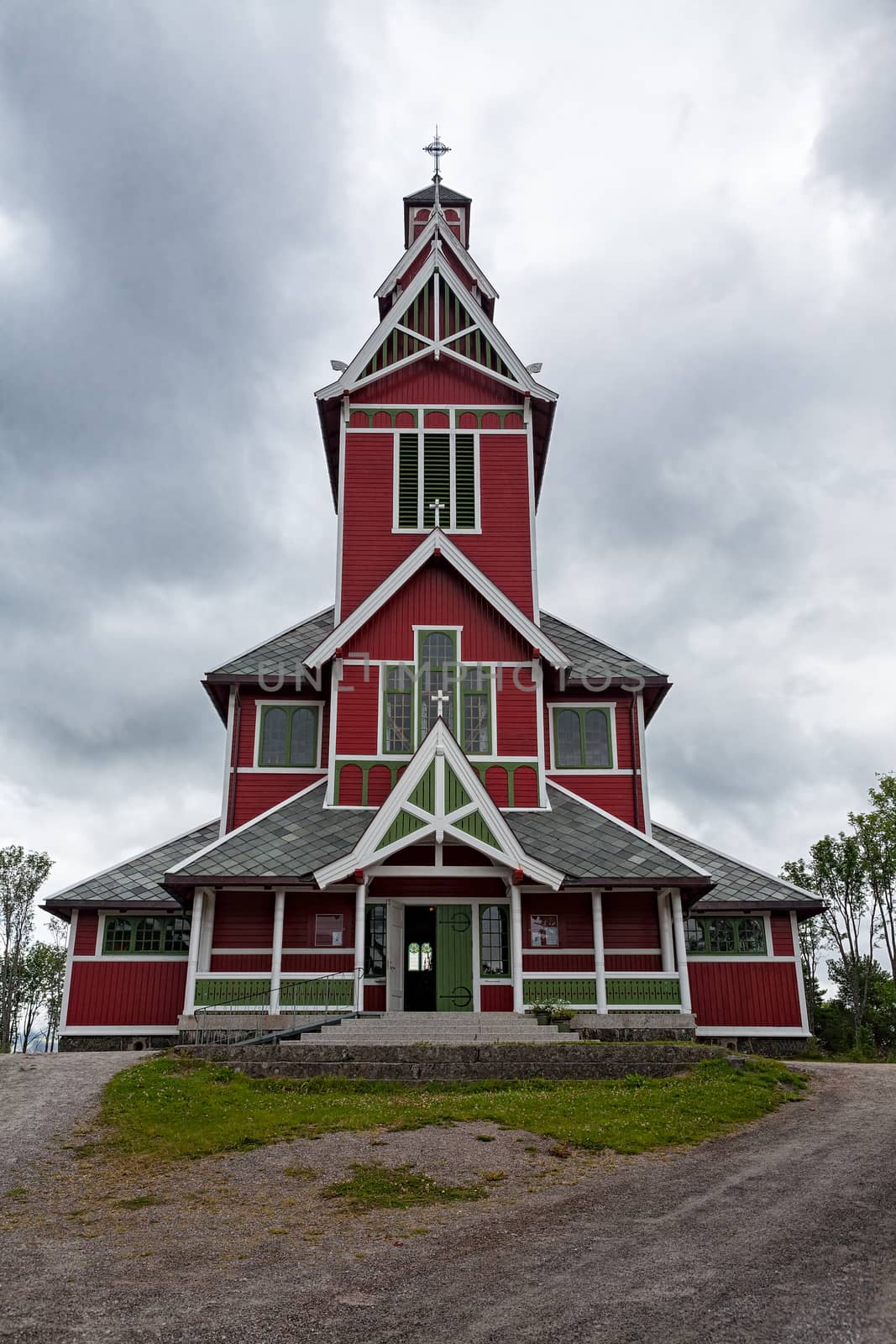 Buksnes church in Gravdal city, Norway by LuigiMorbidelli