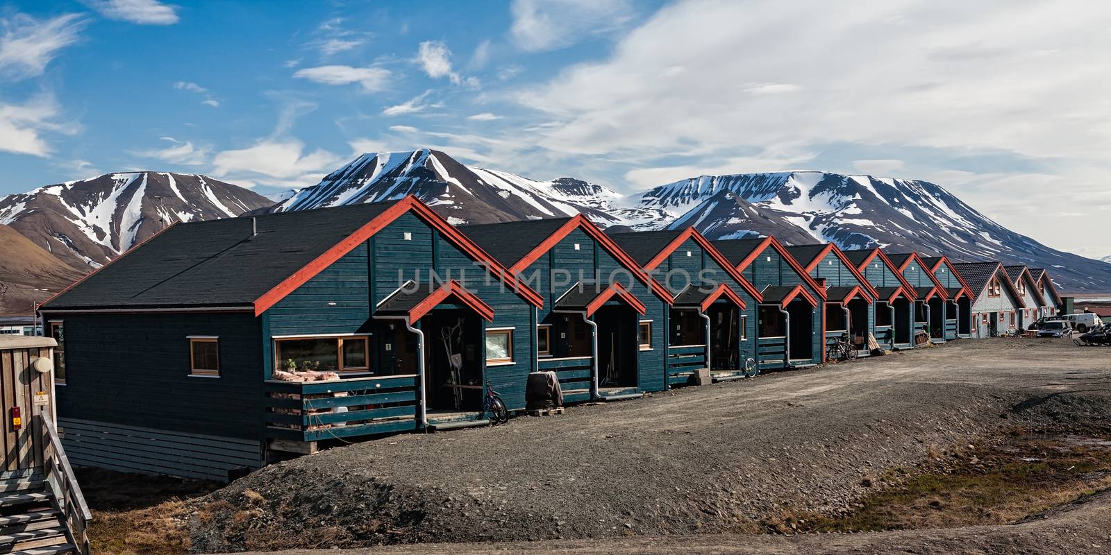 Houses in Longyearbyen in Svalbard islands, Norway