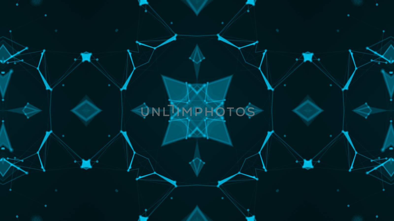 Abstract background with technology kaleidoscope. 3d render