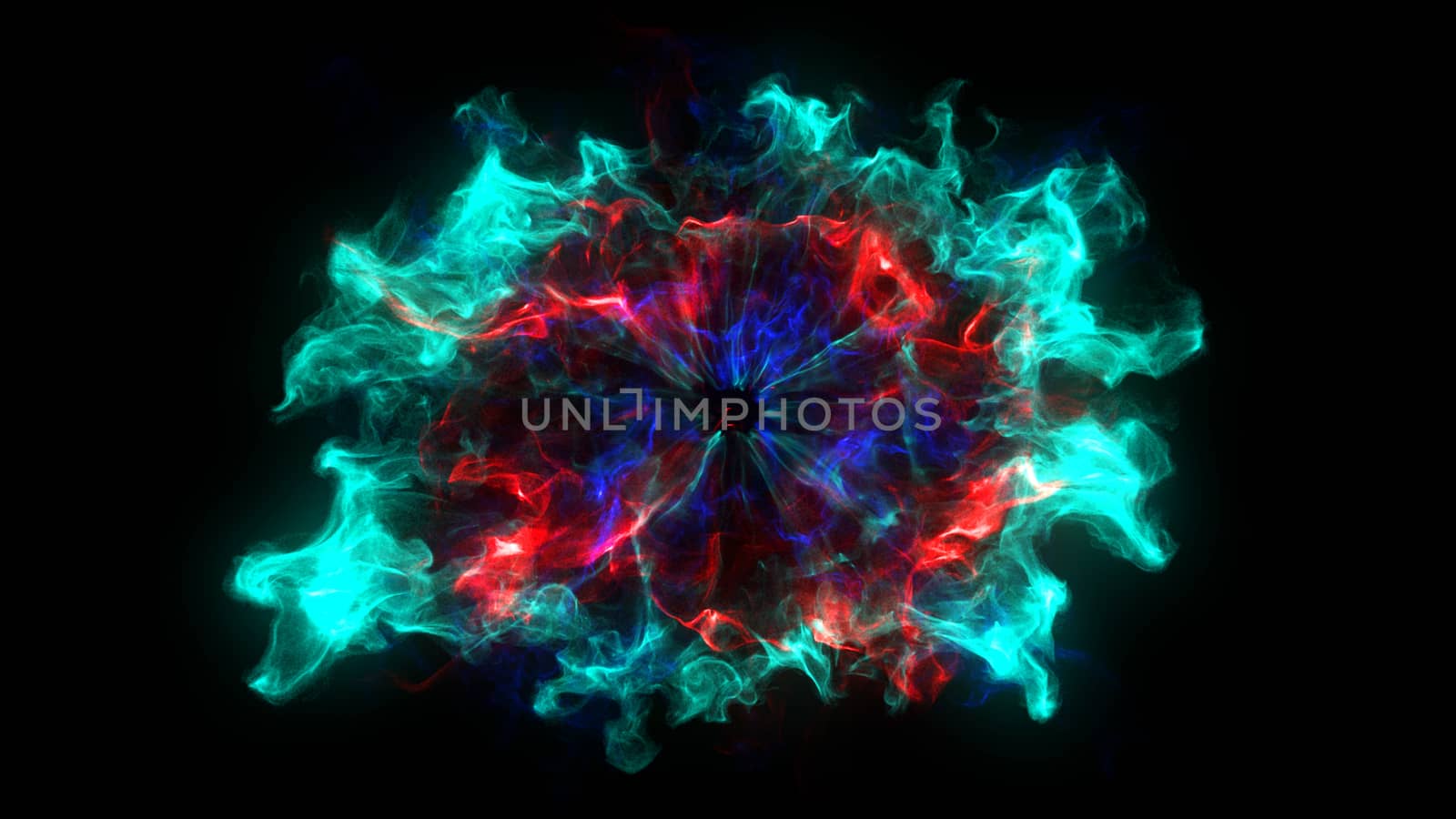 Abstract background with Shockwave explosion on black backdrop. Technology 3d render