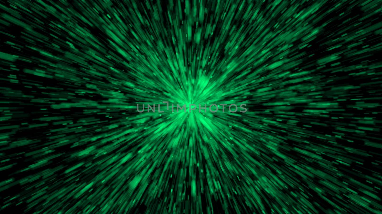 Particle or space traveling. Particle zoom background. 3d render