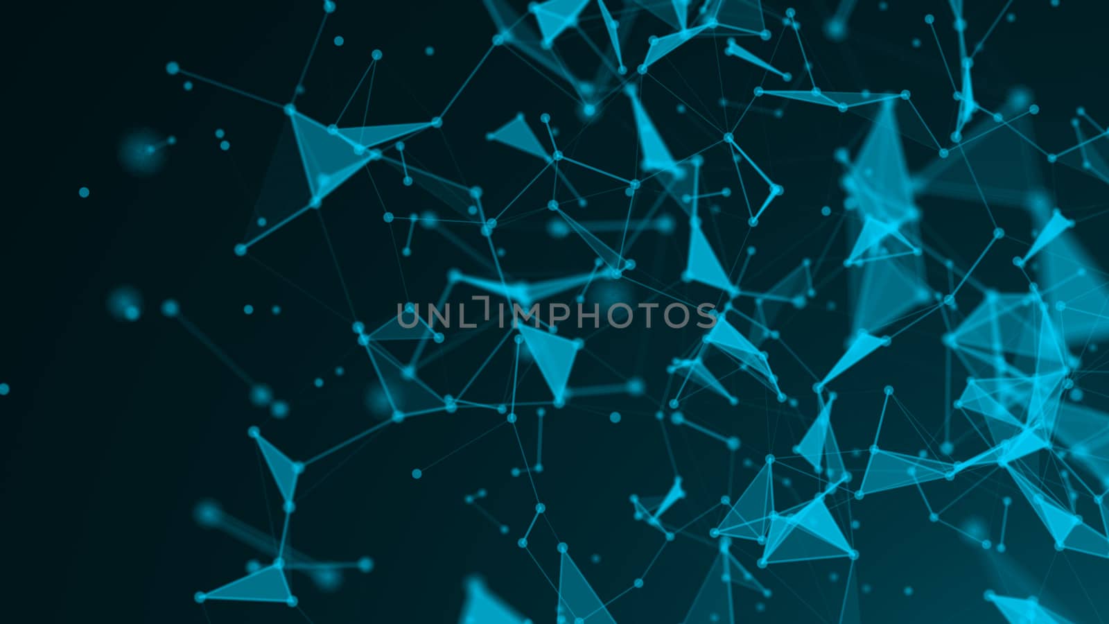 Abstract polygonal space low poly with connection lines and dots by nolimit046