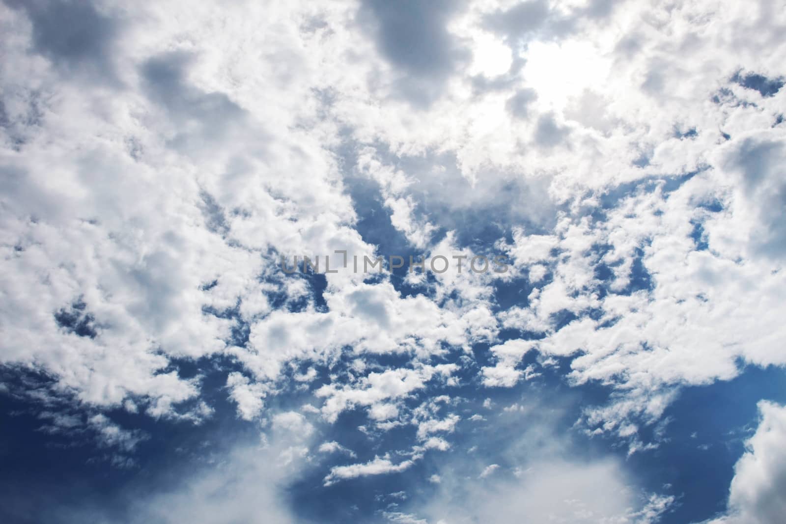 The beauty of clouds on blue sky in the daytime.