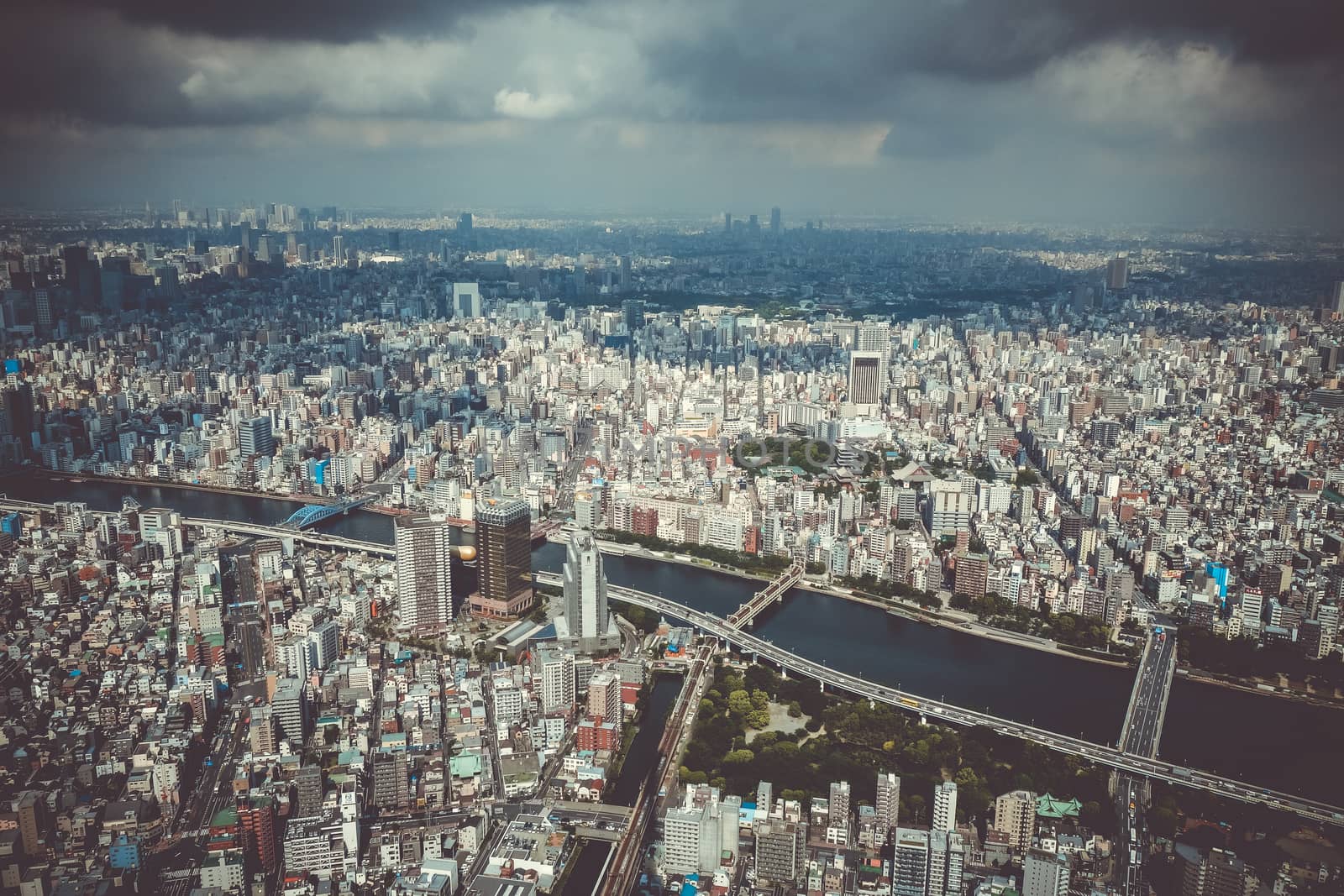 Tokyo city skyline aerial view, Japan by daboost