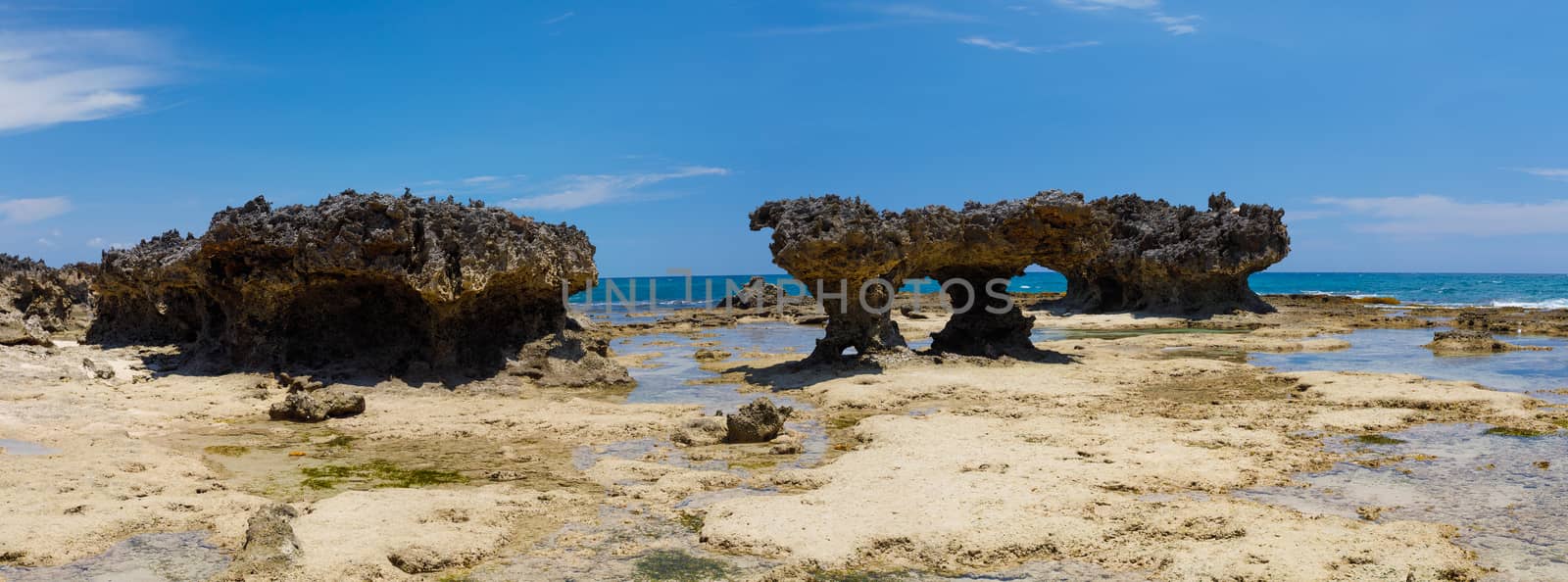 Beautiful rocky beach in Diego Suarez bay in Indian ocean,  Madagascar beautiful picturesque nature landscape