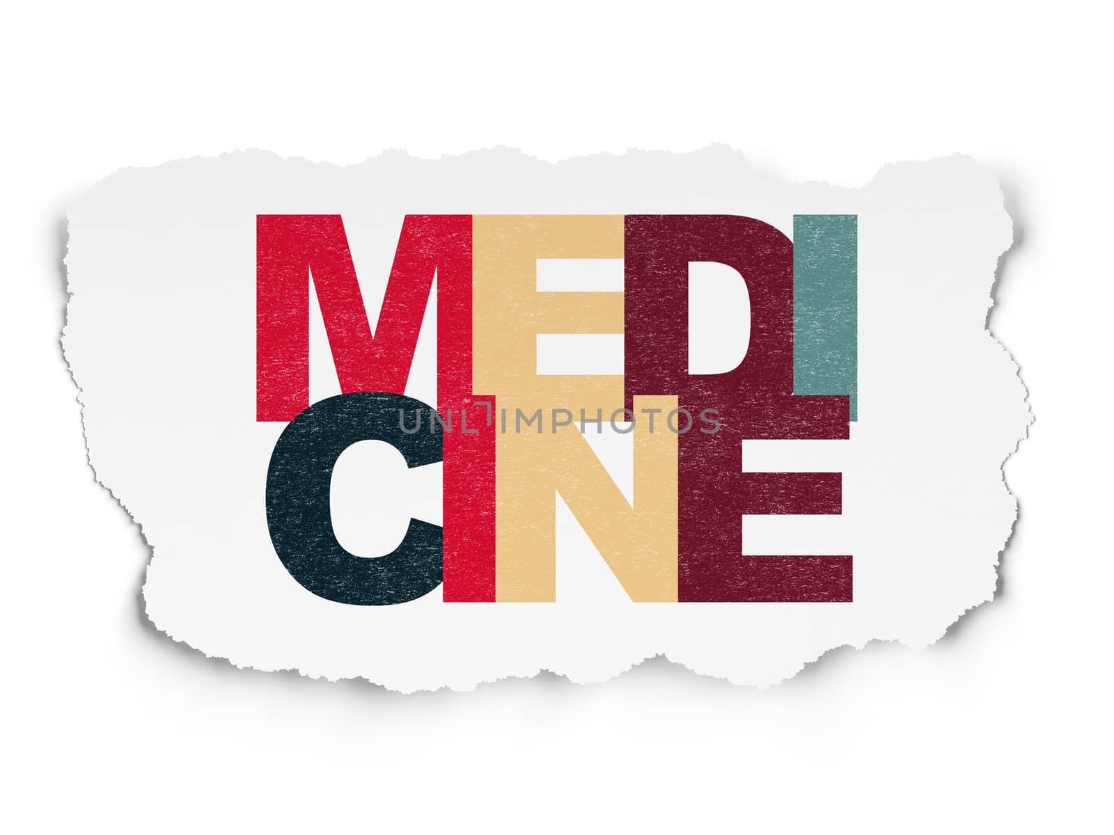 Healthcare concept: Painted multicolor text Medicine on Torn Paper background