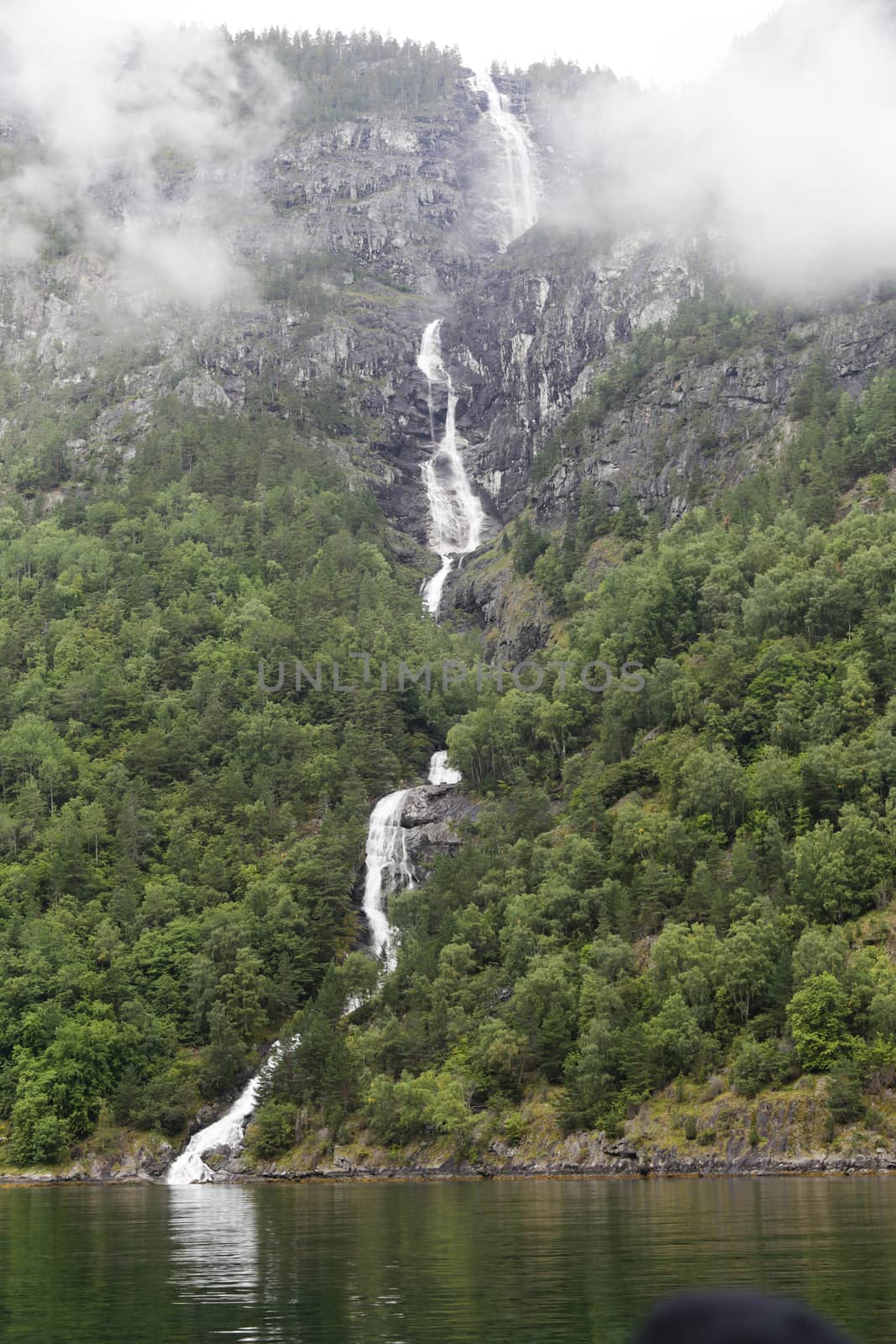 The Unesco Naeroyfjord and the picturesque Aurlandsfjord seen from the water