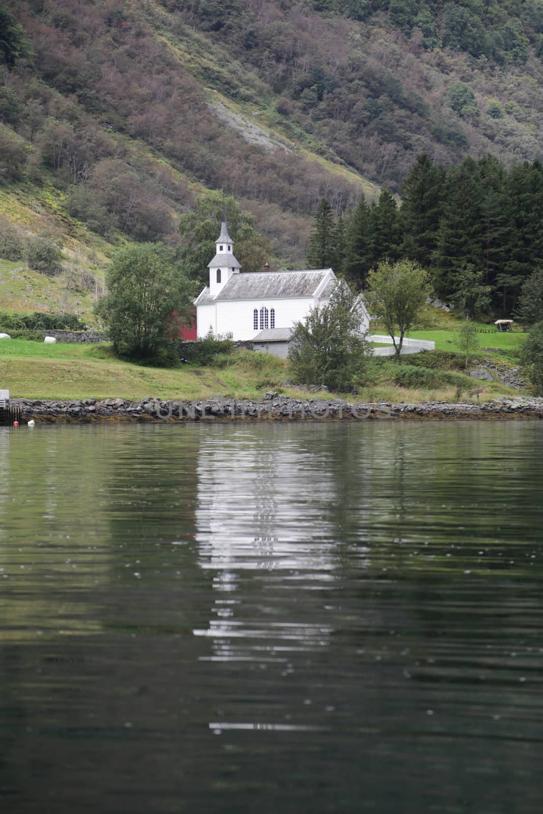 The Unesco Naeroyfjord and the picturesque Aurlandsfjord seen from the water