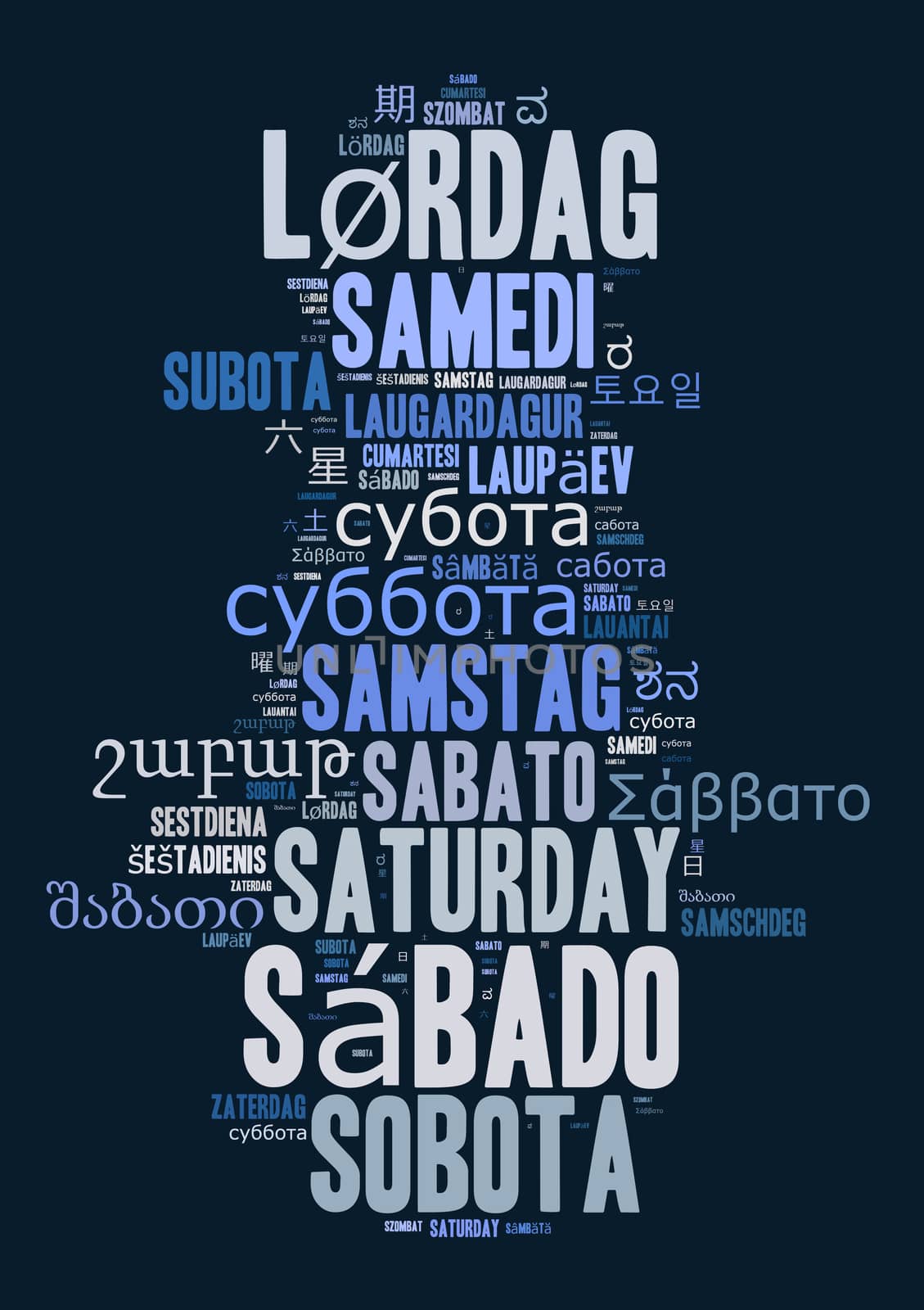 Word Saturday in different languages by eenevski