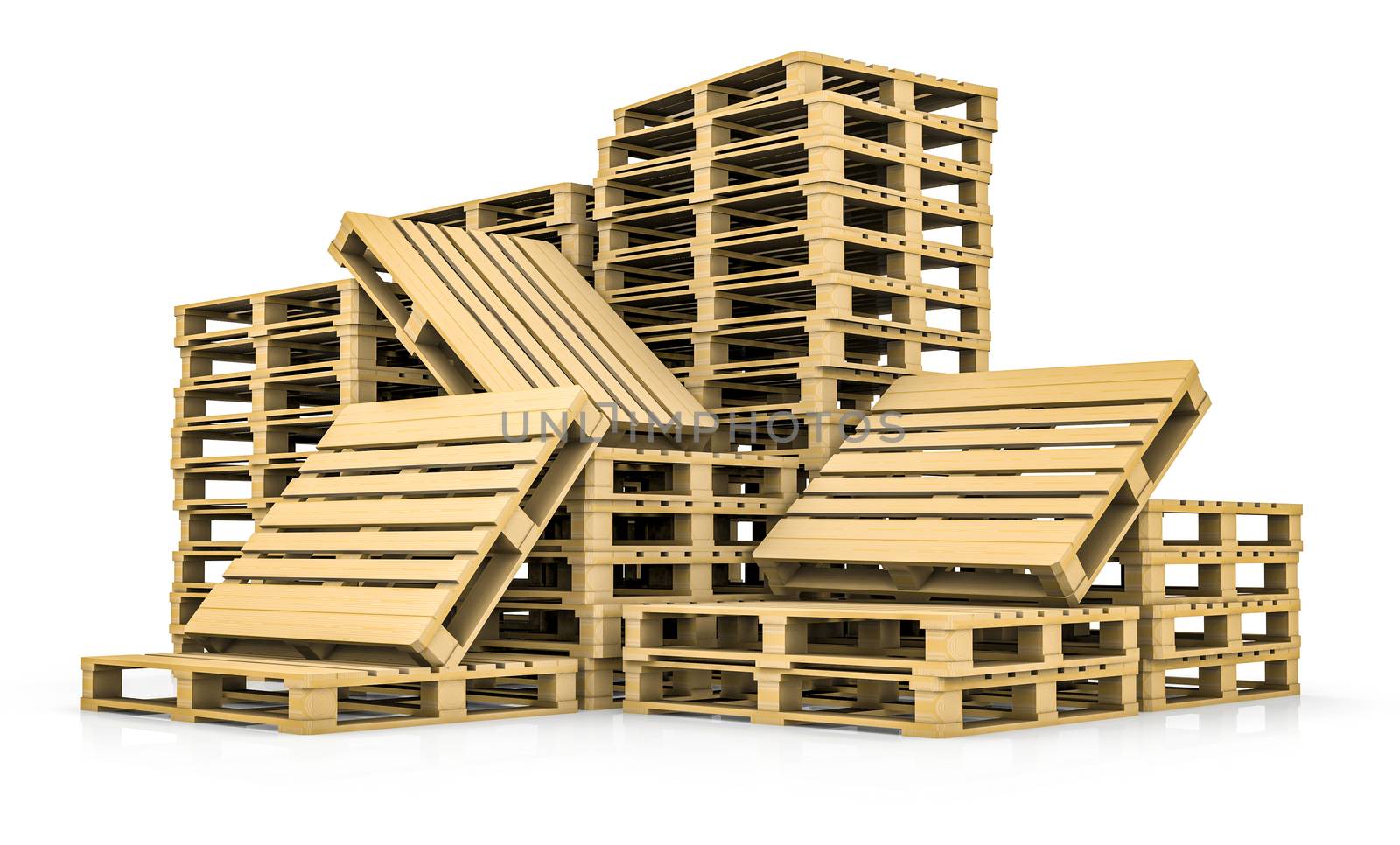 Stack of wooden pallets by cherezoff