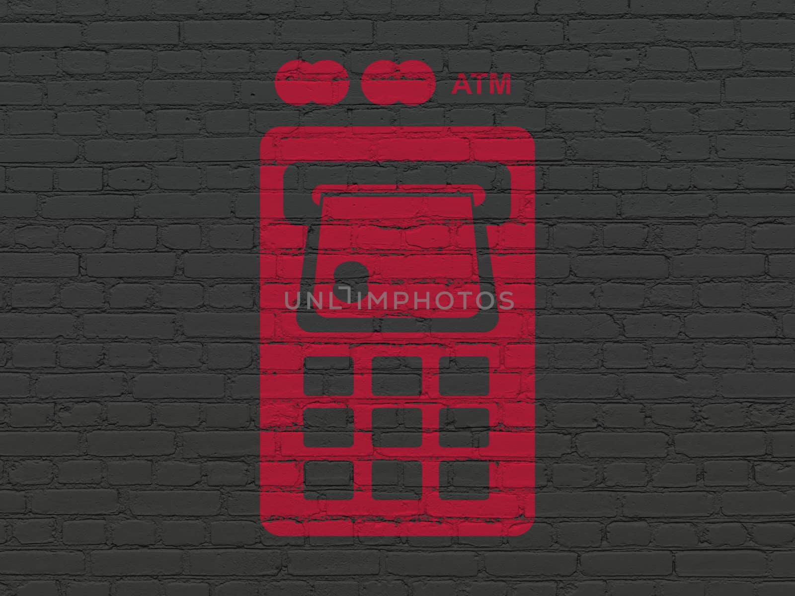 Currency concept: ATM Machine on wall background by maxkabakov